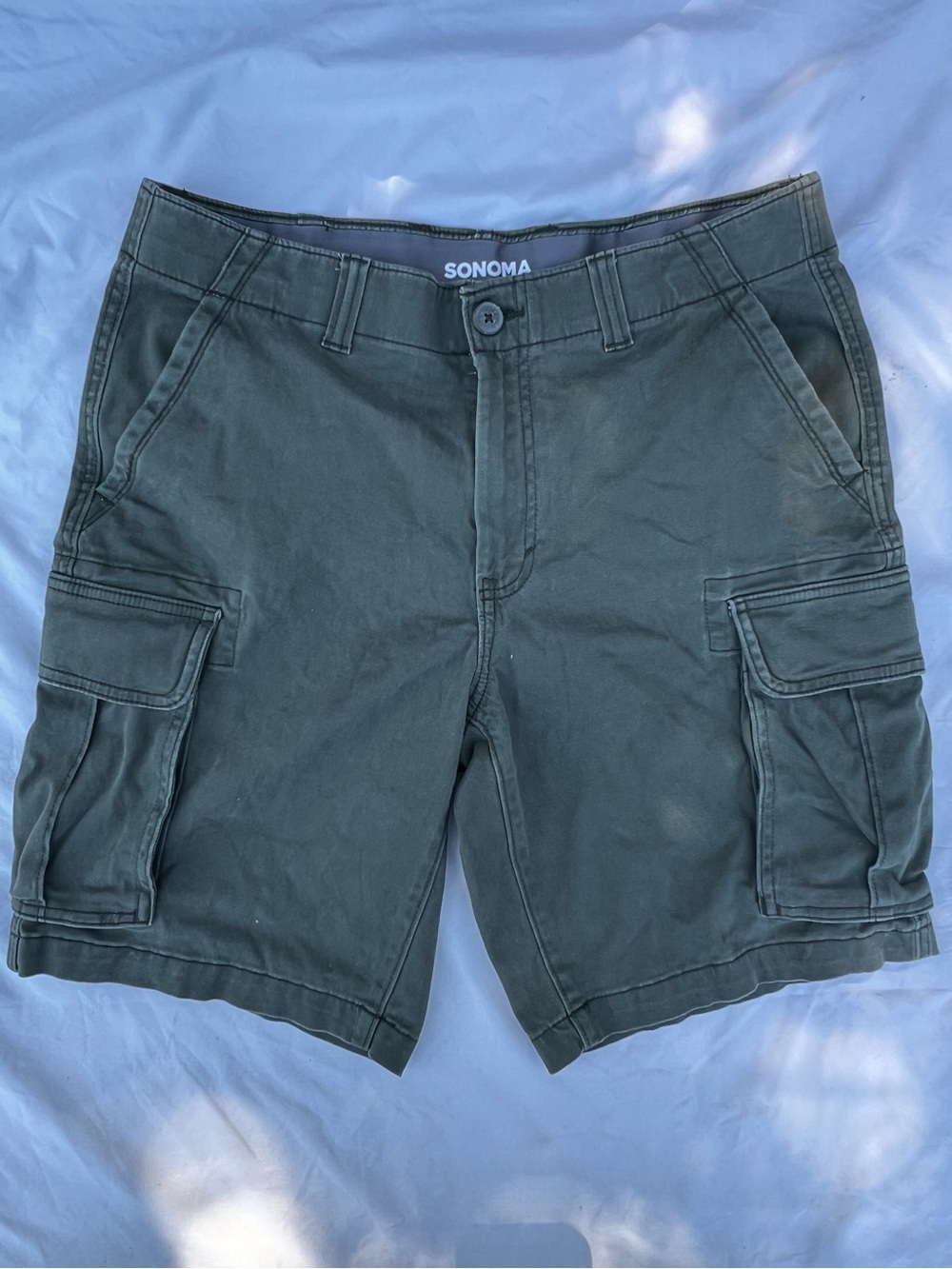 SONOMA Men's Dark Olive green Cargo Shorts size 33 flexwear